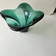 Vase en verre couleur verte vintage