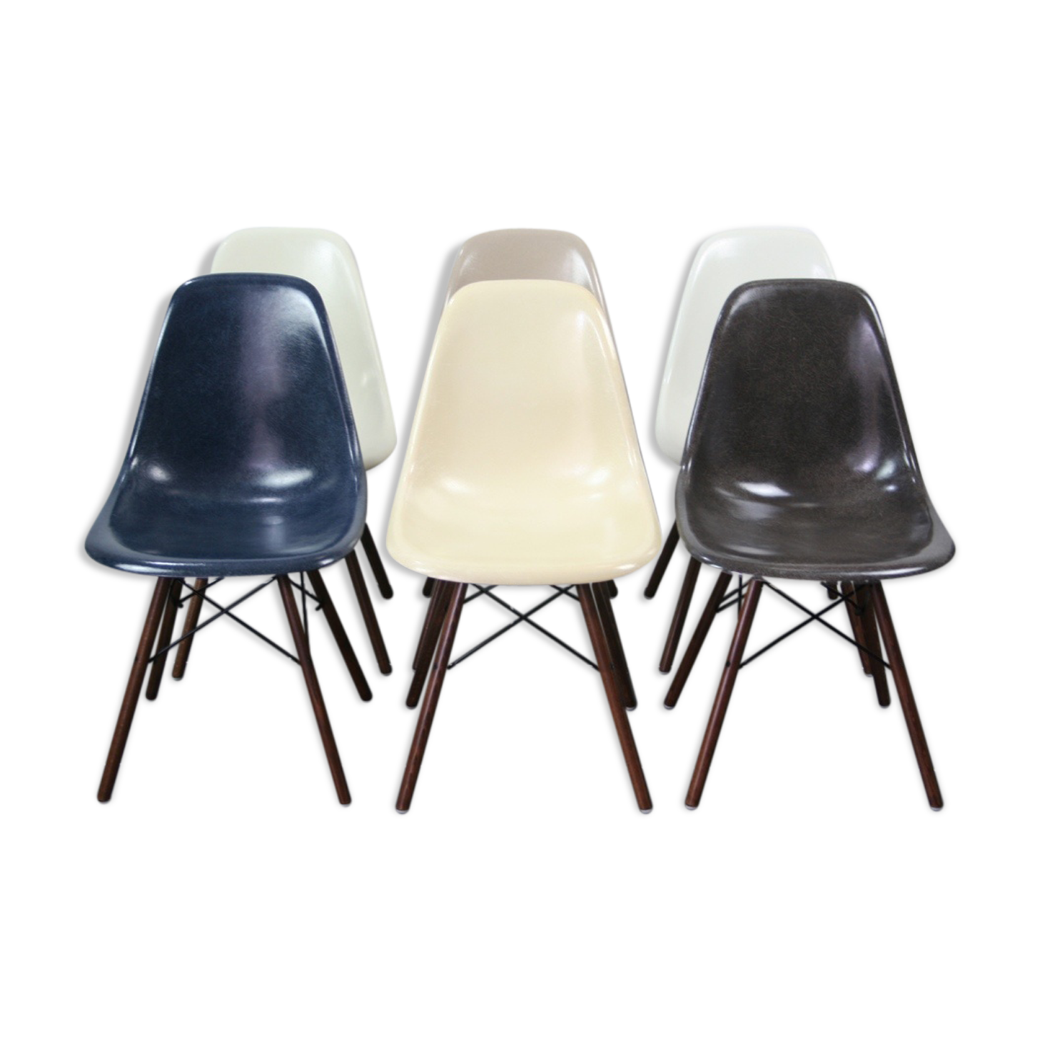 Set of 6 DSW chairs by Charles and Ray Eames for Herman Miller