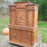 Carved sideboard Henry II, bahut two bodies