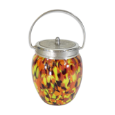 Bonbonnière en verre multicolore Clichy Art Nouveau
