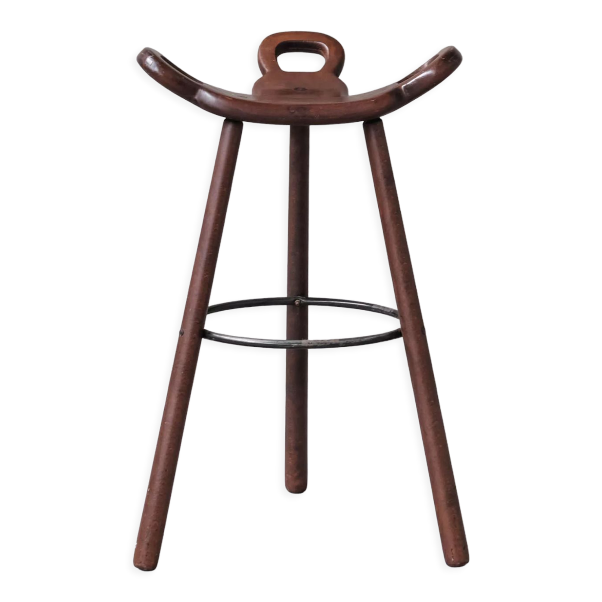 Brutalist mid-century 'Marbella' bar stool (up to 8 available)