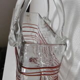 Vintage blown glass basket vase