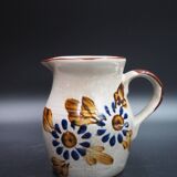 Small stoneware water pot with floral pattern