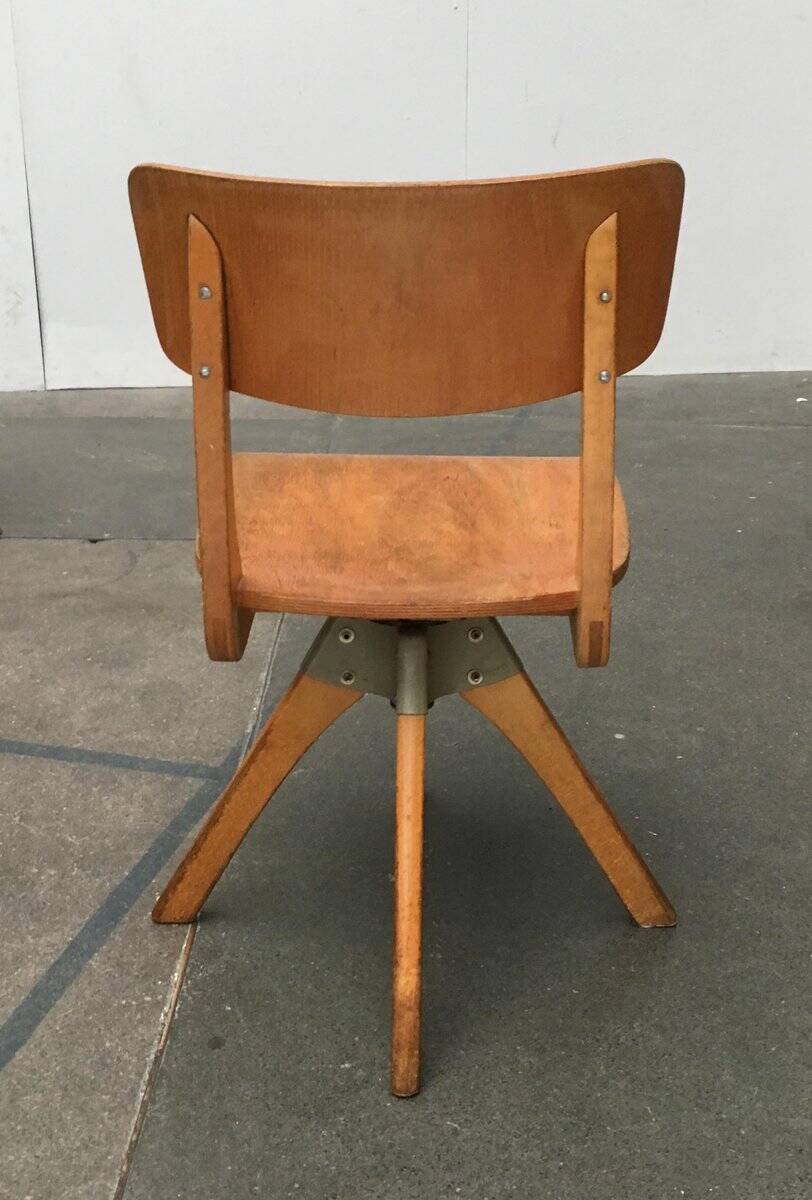 Mid-century German wooden swivel chair for children by Casala