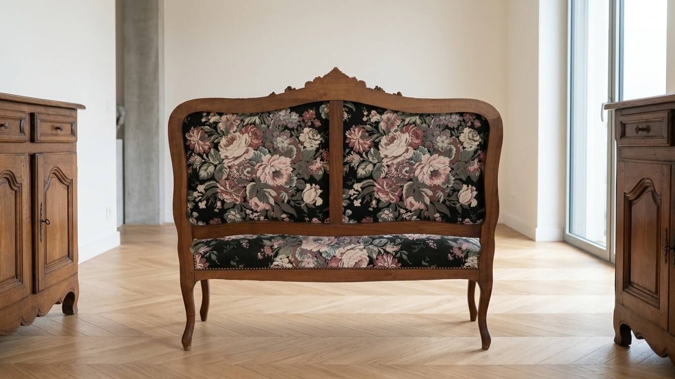 Sofa set with Napoleon III chairs.