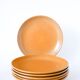 Set of 6 large stoneware plates, 1970 - 24.5 cm