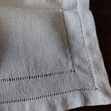 Série de huit serviettes de table coton granité blanc jours 27 X 29 cm