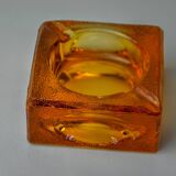 Orange ice cube ashtray by Antonio Imperatore, Murano glass, Italy, 1970