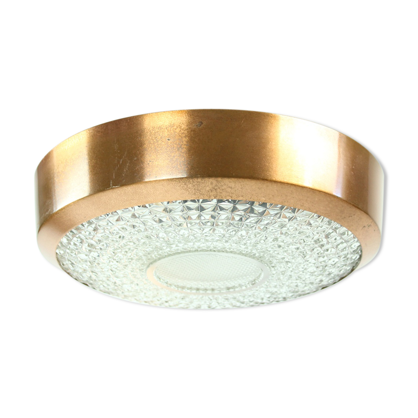 Copper and bohemian glass ceiling lights, Czechoslovakia, circa 1970