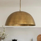 Brass dome suspension lamp, Moroccan pendant lamp