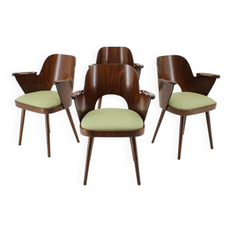1960s Set of Four Oswald Haerdtl Dining Chairs, Czechoslovakia