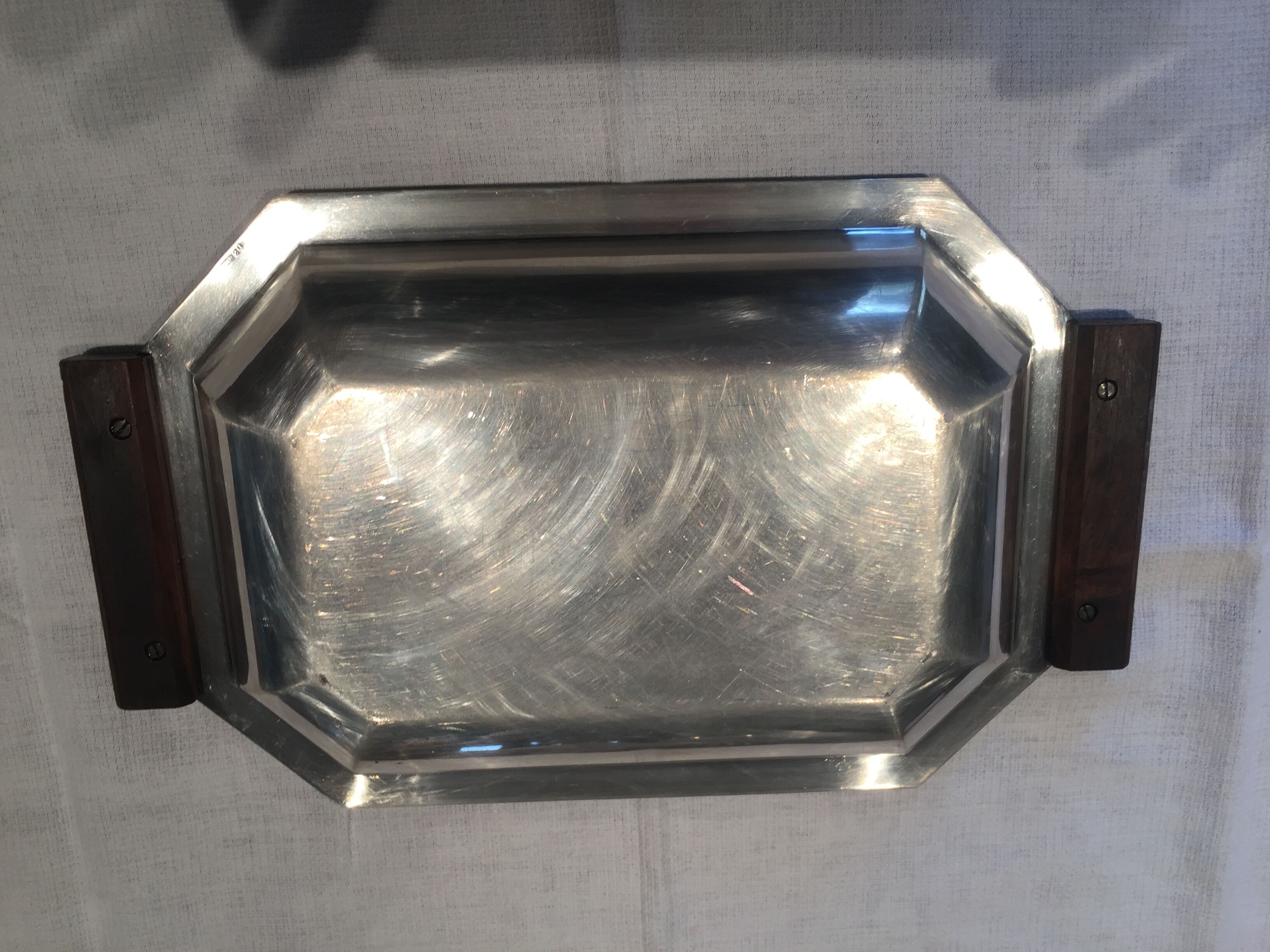 Silver metal bread basket