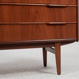 Midcentury Danish wider chest of 5 drawers in teak 1960s