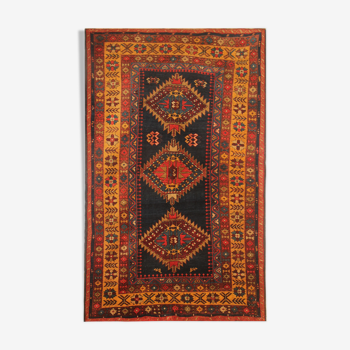 Antique caucasian kazak rug, orange wool shirvan rug 99x163cm
