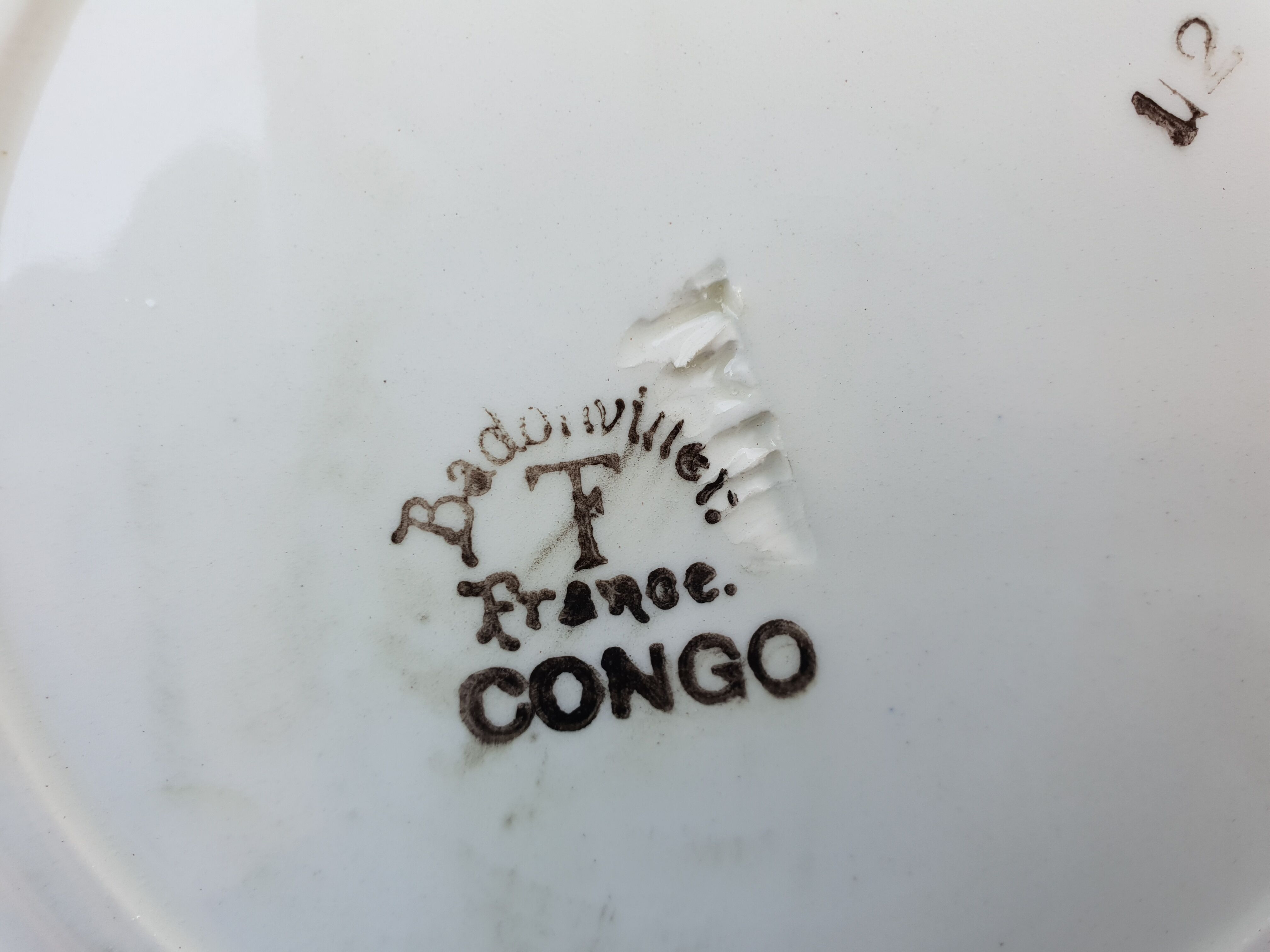 Lot 4 hollow plates Badonviller Congo