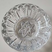 Ashtray/empty vintage pocket in cut bohemian crystal. decorated with diamond tips, braces