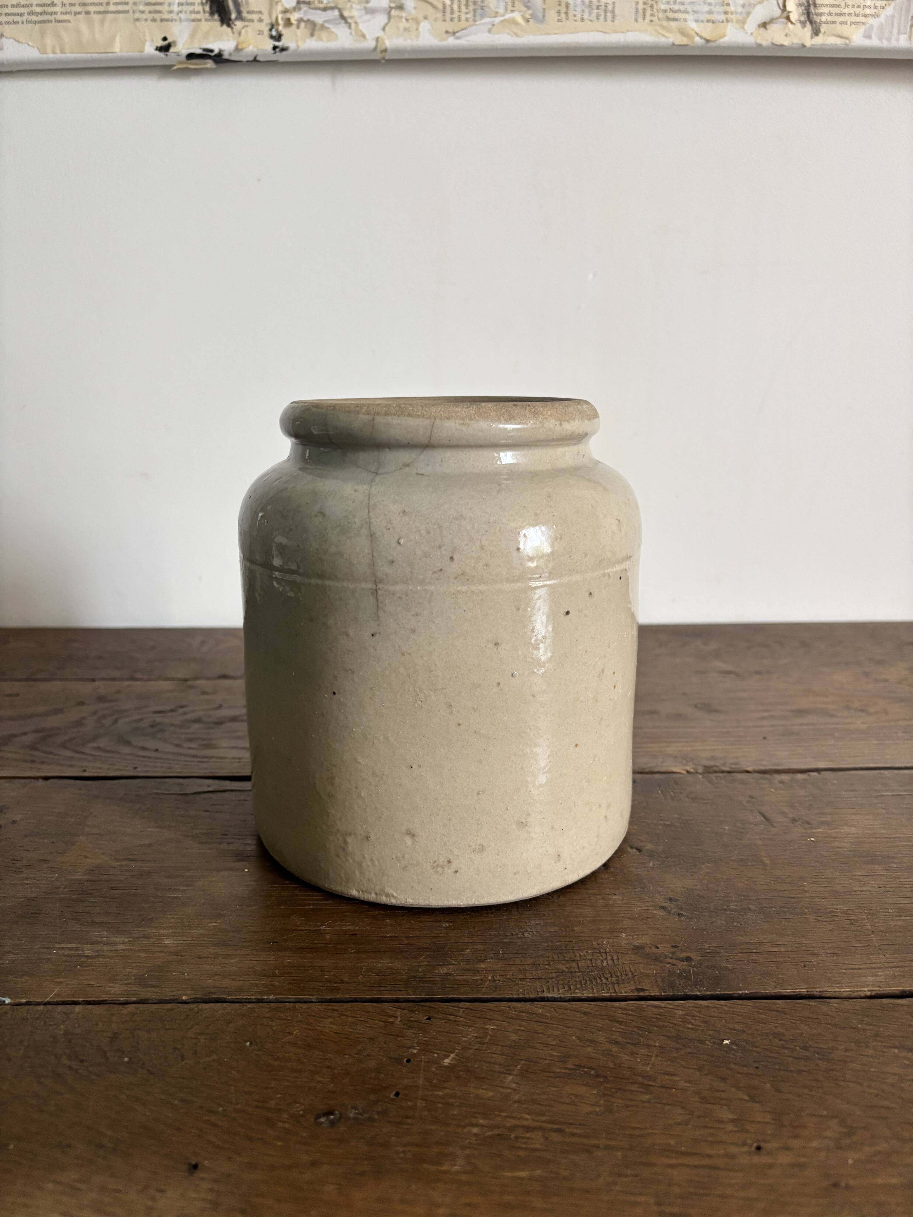 Ancien pot / vase en grès émaillé - vintage