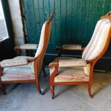 Paire de fauteuils voltaire Napoleon lll en acajou du XlX ème siecle ref je