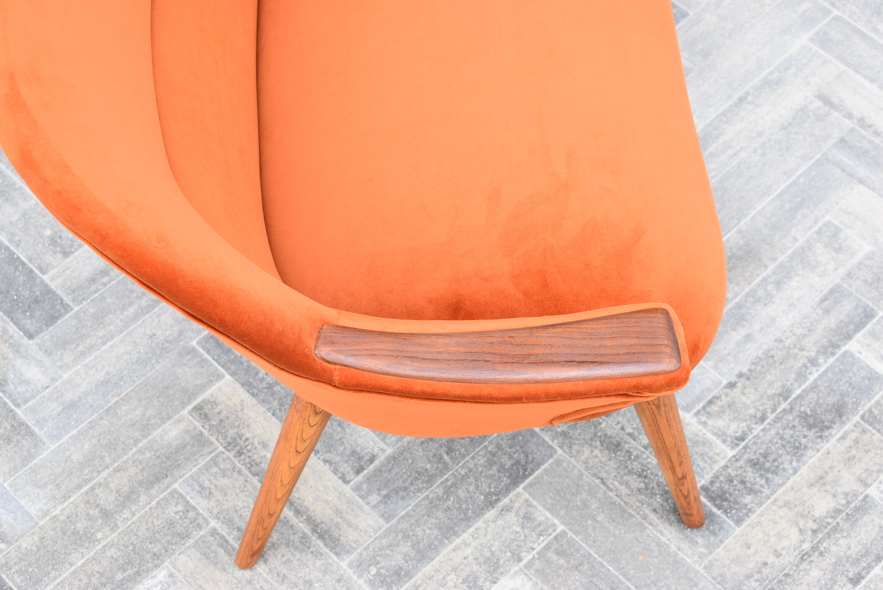 Vintage Sofa, 1960s, Russet Velvet