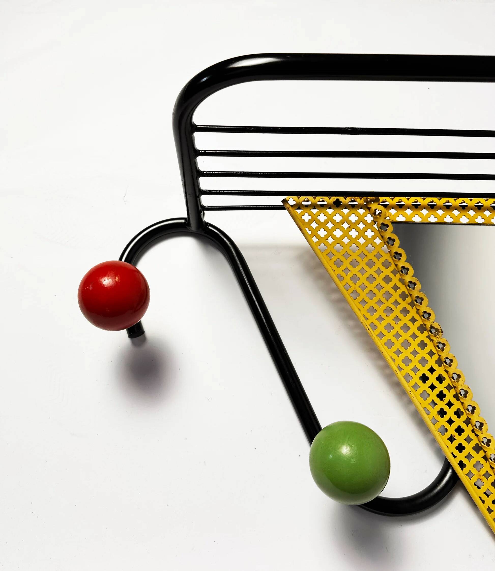 Colourful coat rack from the 1950s in the style of Mathieu Matégot.
