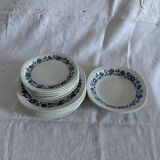 Set of plates from the 70s, blue flower