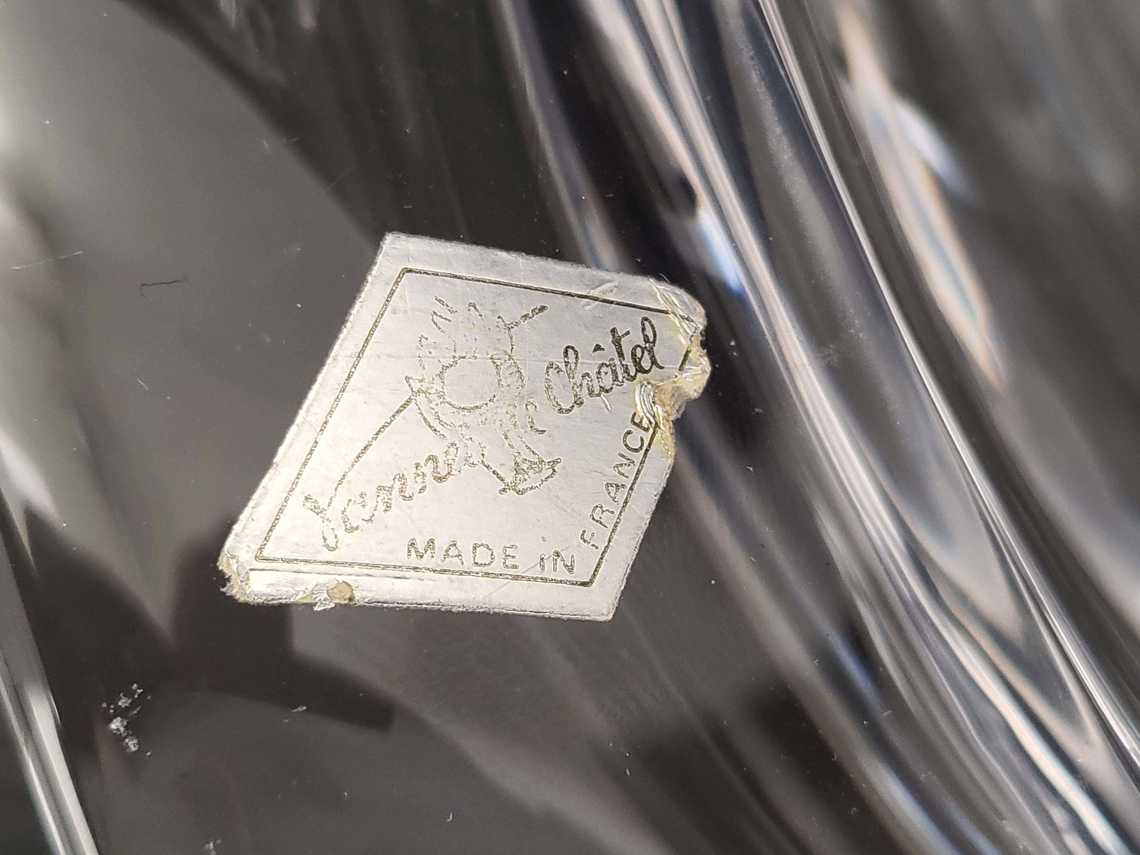 Vintage swan pocket in crystal from Vannes 1970