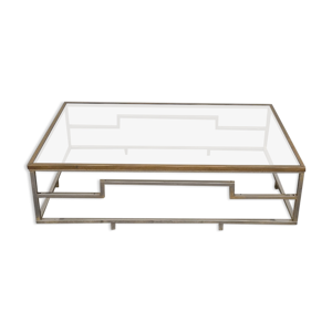 Table basse rectangulaire en laiton