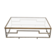 Rectangular coffee table in brass and chromed metal 1970 design