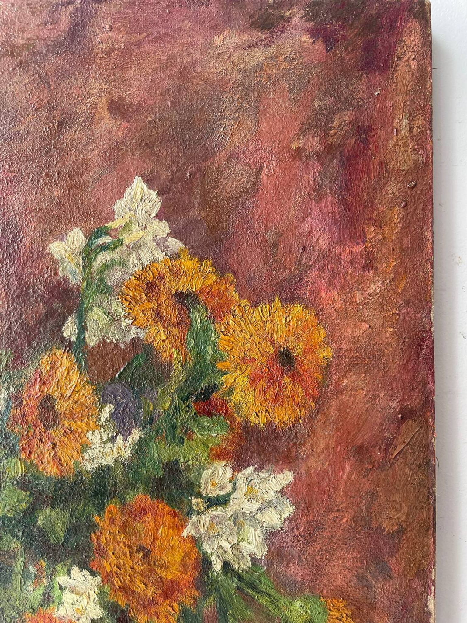 Bouquet of Flowers, Antique Oil on Canvas
