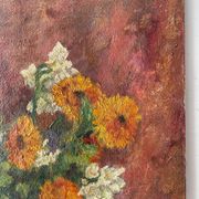 Bouquet of Flowers, Antique Oil on Canvas