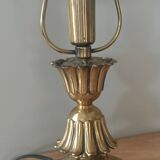 Vintage lamp in metal with brass finish and frosted opaline glass – 2 available