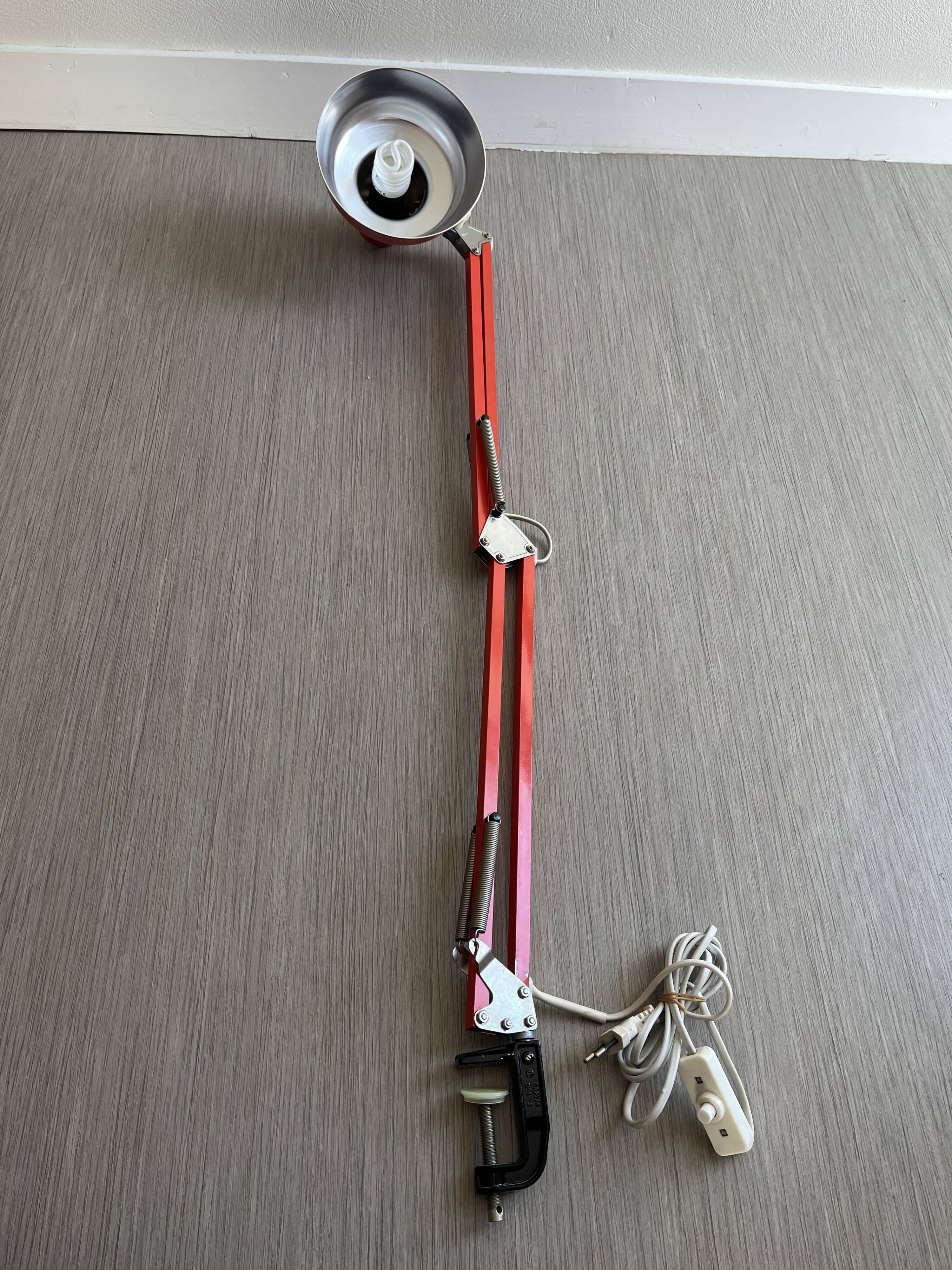 Vintage orange articulated desk lamp