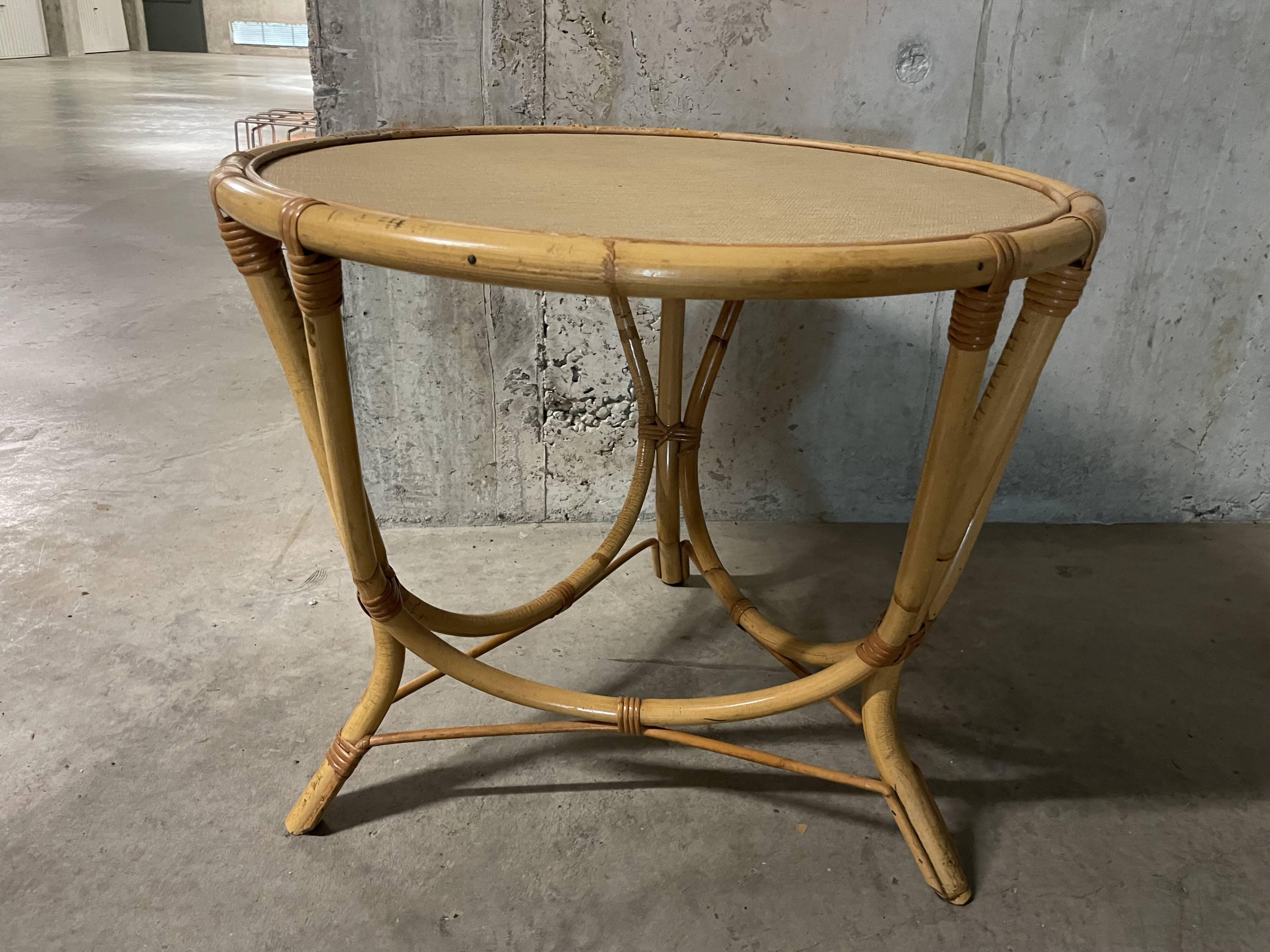 Rattan coffee table from the 70s