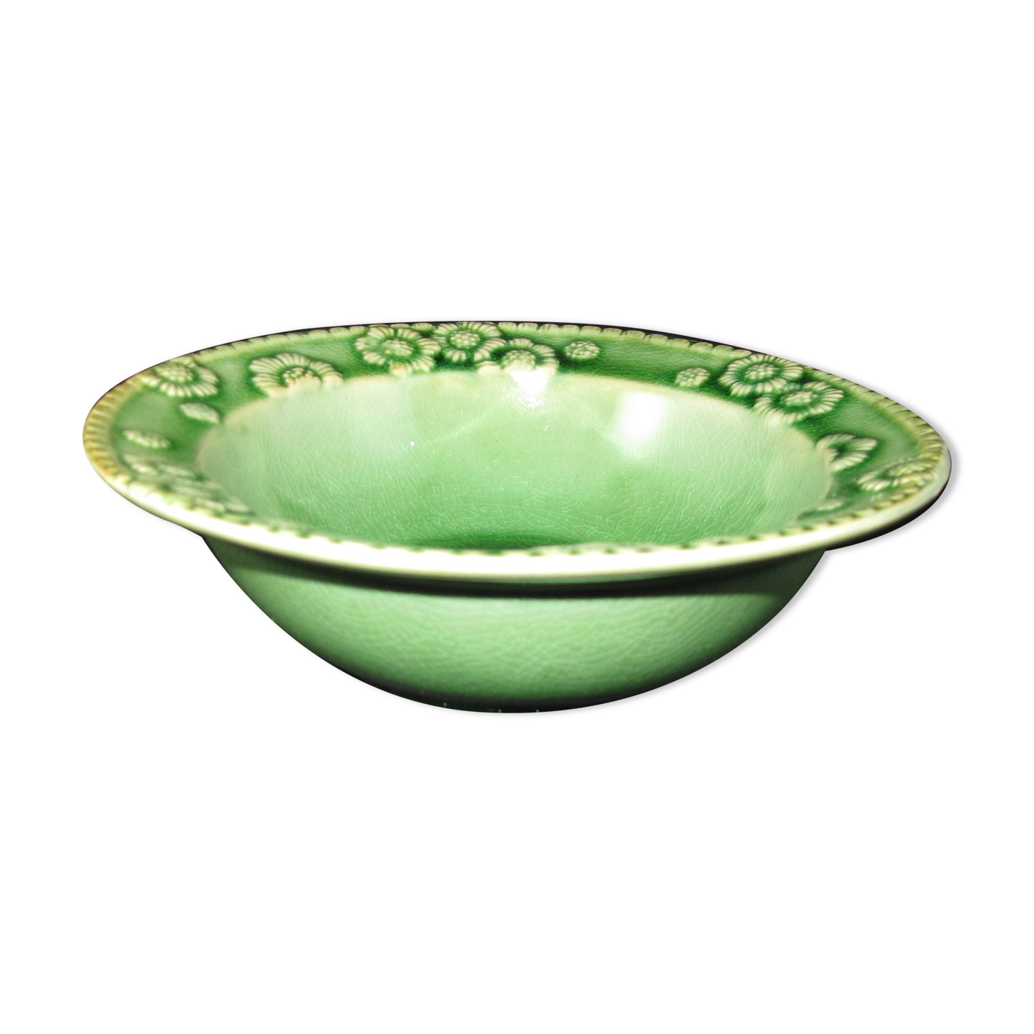 Bowl or empty pocket in green porcelain