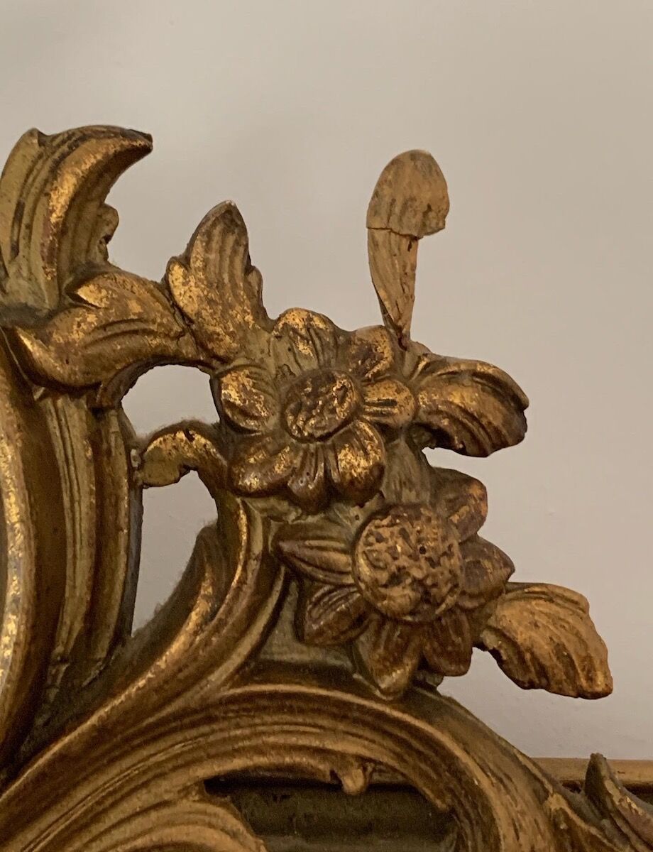 Mirror with molded pediment in Louis XVI style