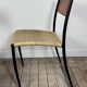Chairs (set of 2) in metal, leather and straw 1960's