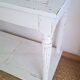 Console table in wood and white rattan