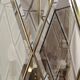 Handmande Octagonal Glass and Brass Pendant Lantern, Italy