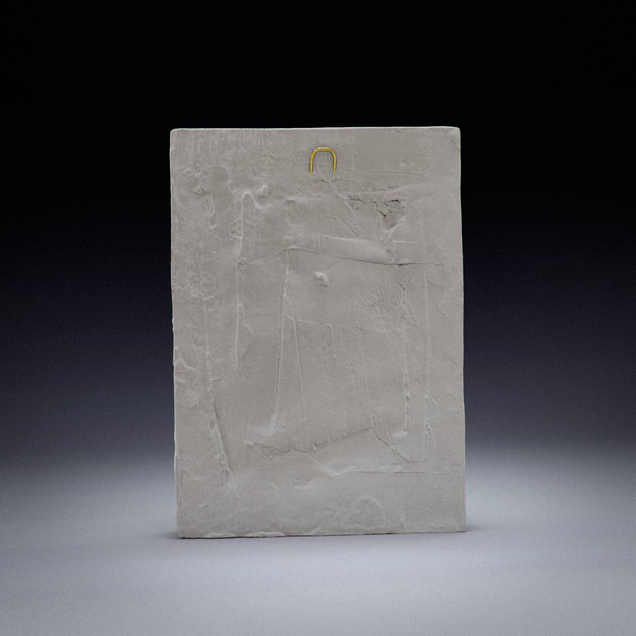 Plaster bas-relief of an acanthus leaf.