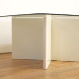 Wood and glass coffee table , France, circa 1980