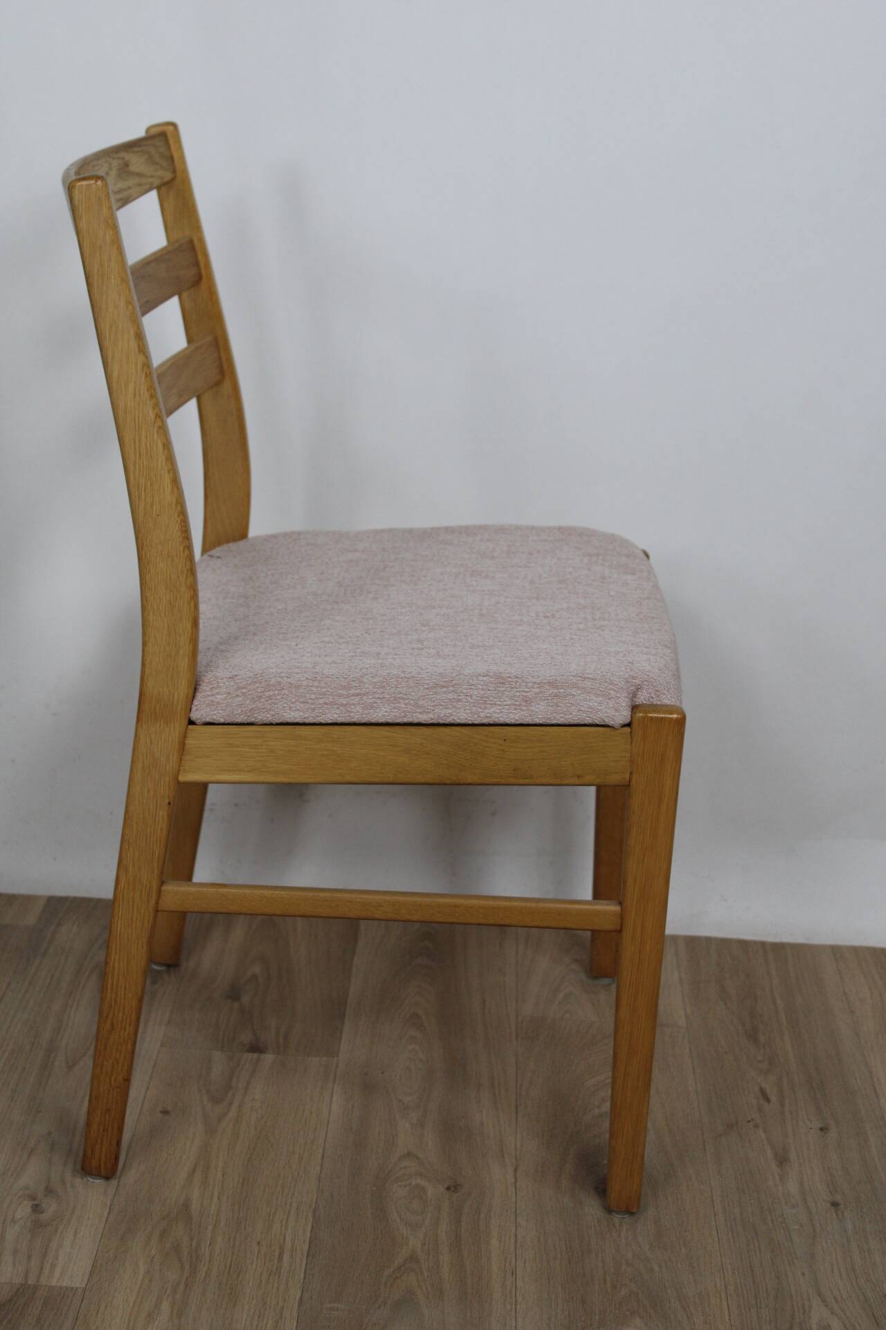 Vintage teak chair with pink top 1960 denmark