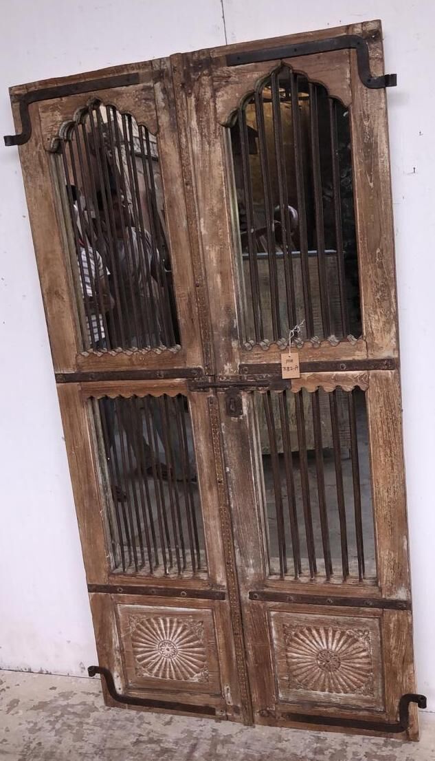 Old chiseled teak door