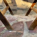 Three wooden folding chairs