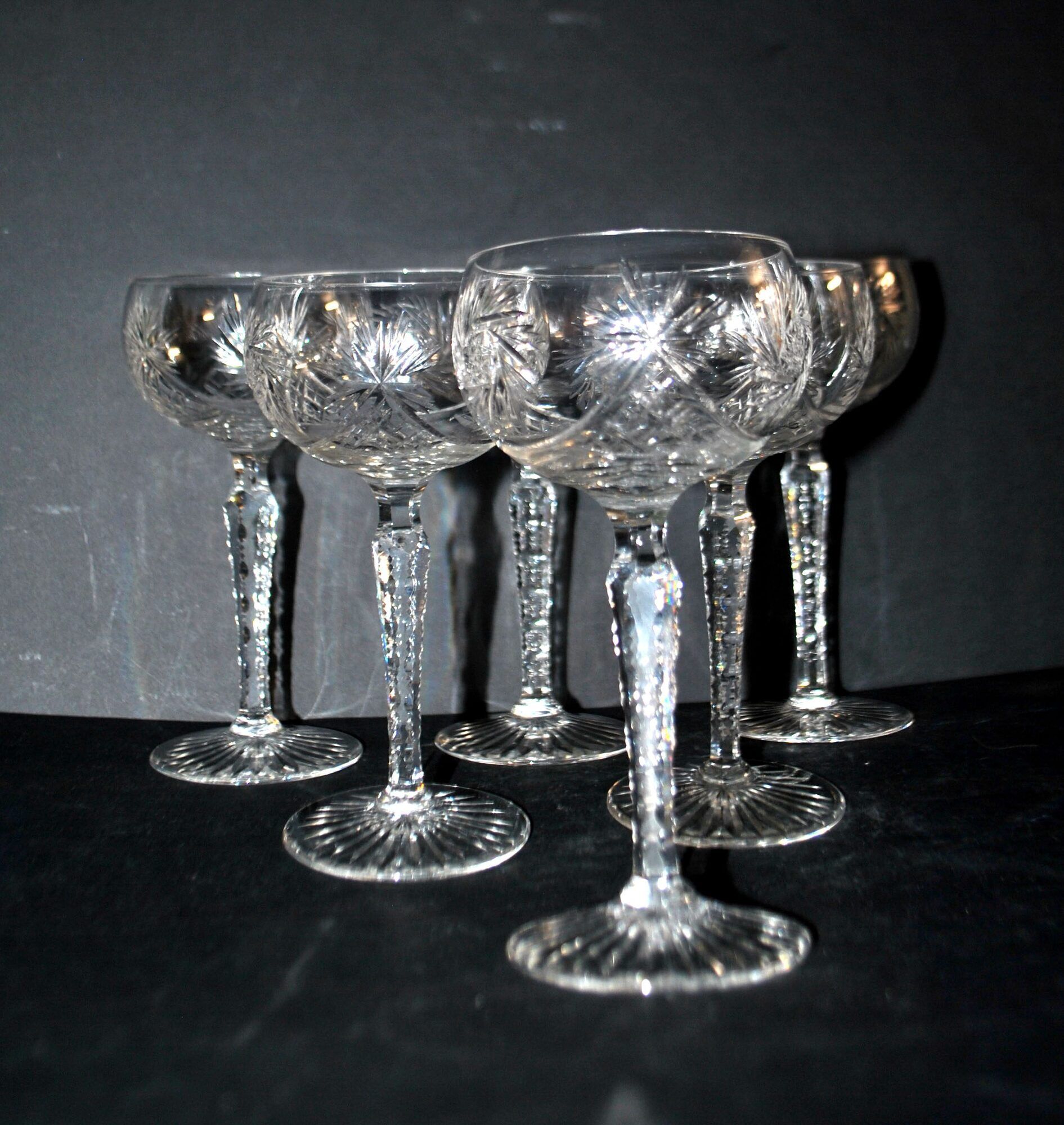 SAINT-LOUIS Balloon Wine Glass ROEMER in cut crystal star 1930 H14.5cm