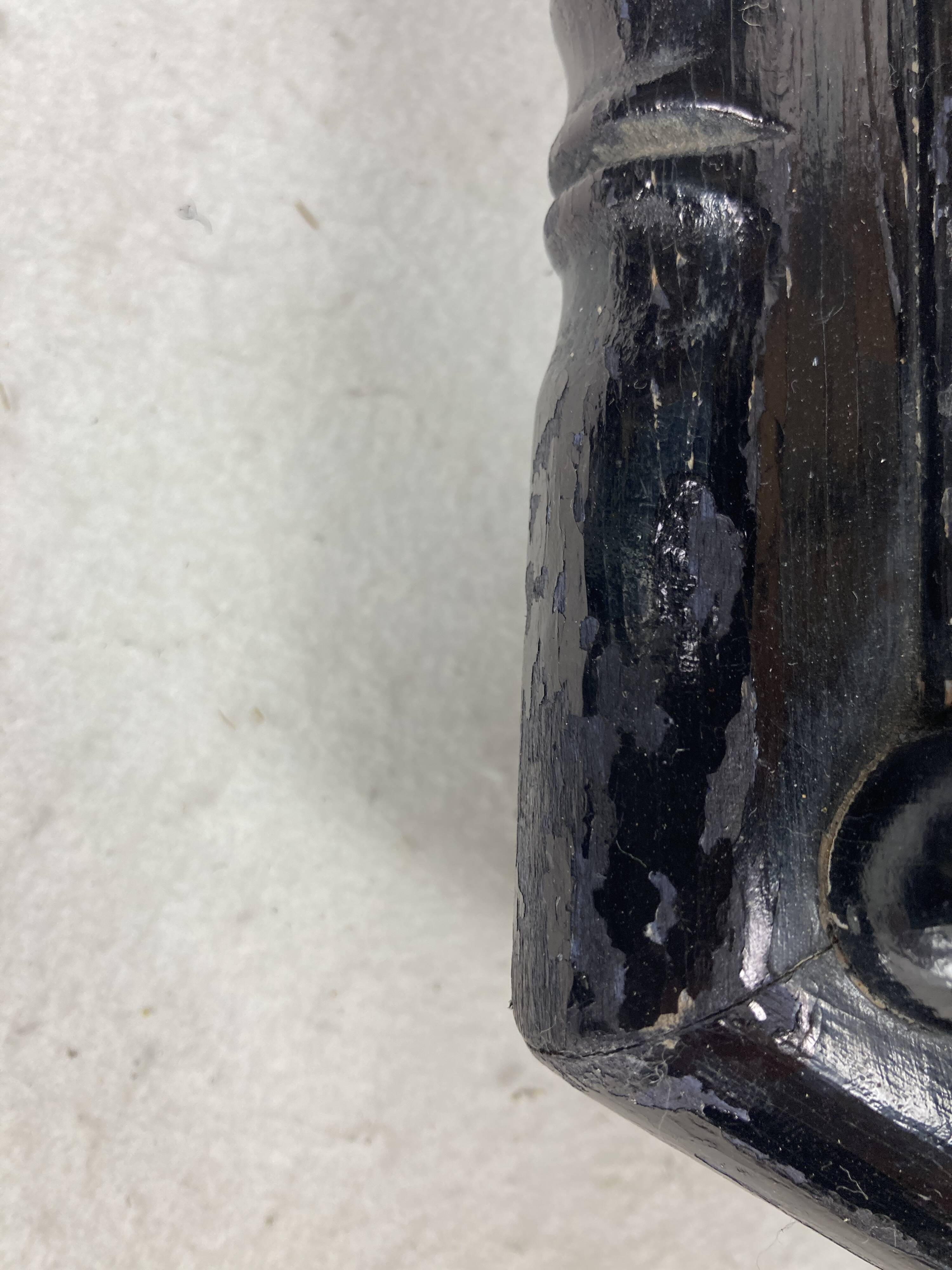 Coastal palm regency rattan bamboo side table or dining table base, France, 1970s