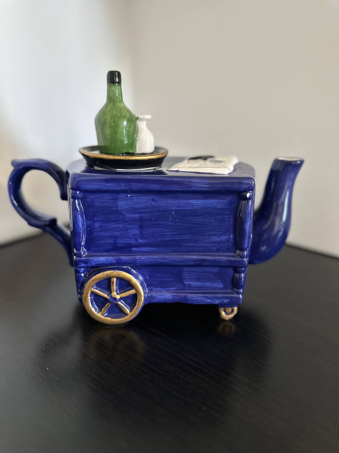 Barbotine teapot spirits trolley