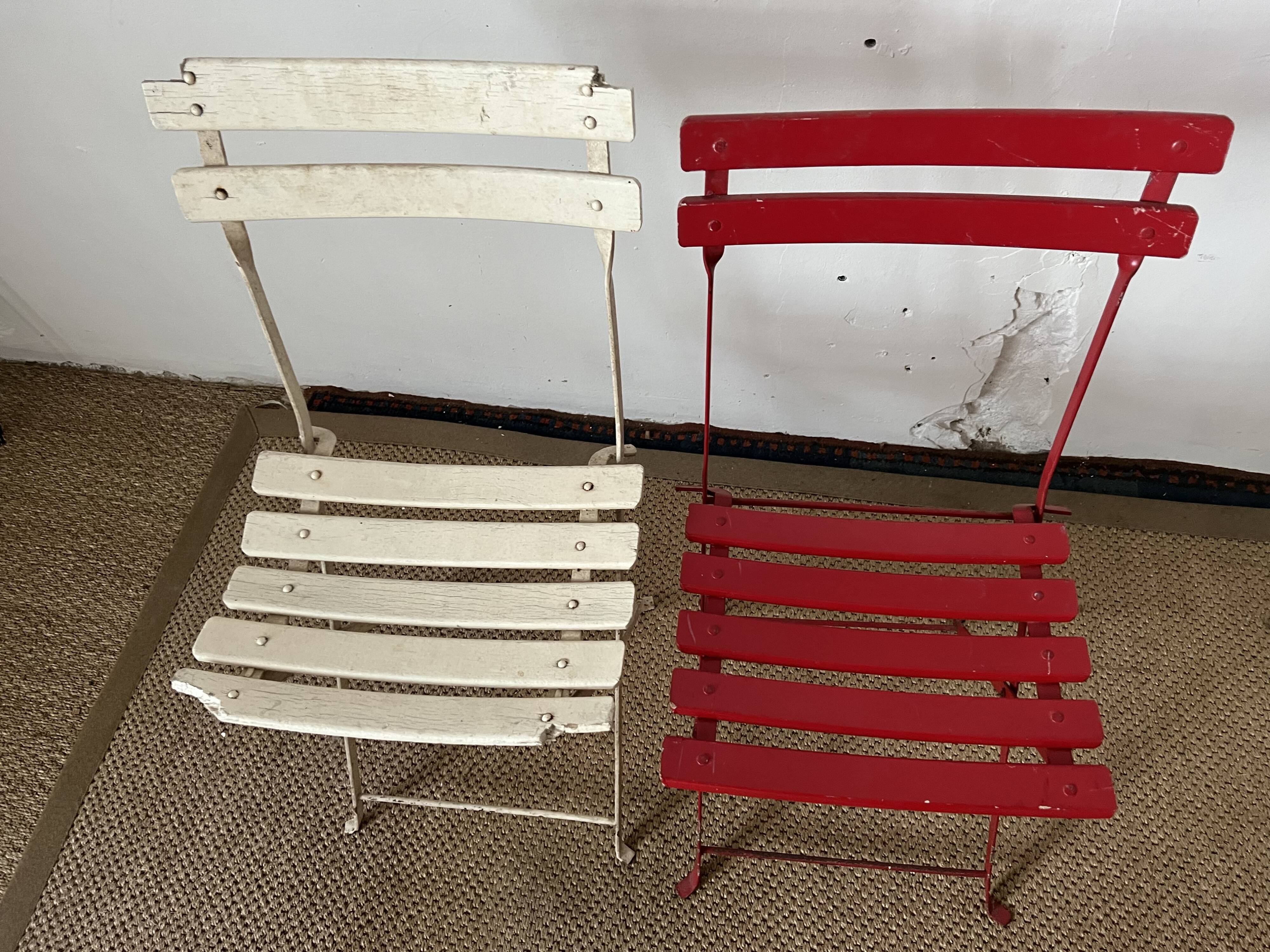 Set of 5 guinguette chairs