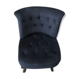 Fauteuil crapaud velour noir