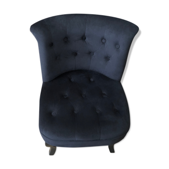 Fauteuil crapaud velour noir