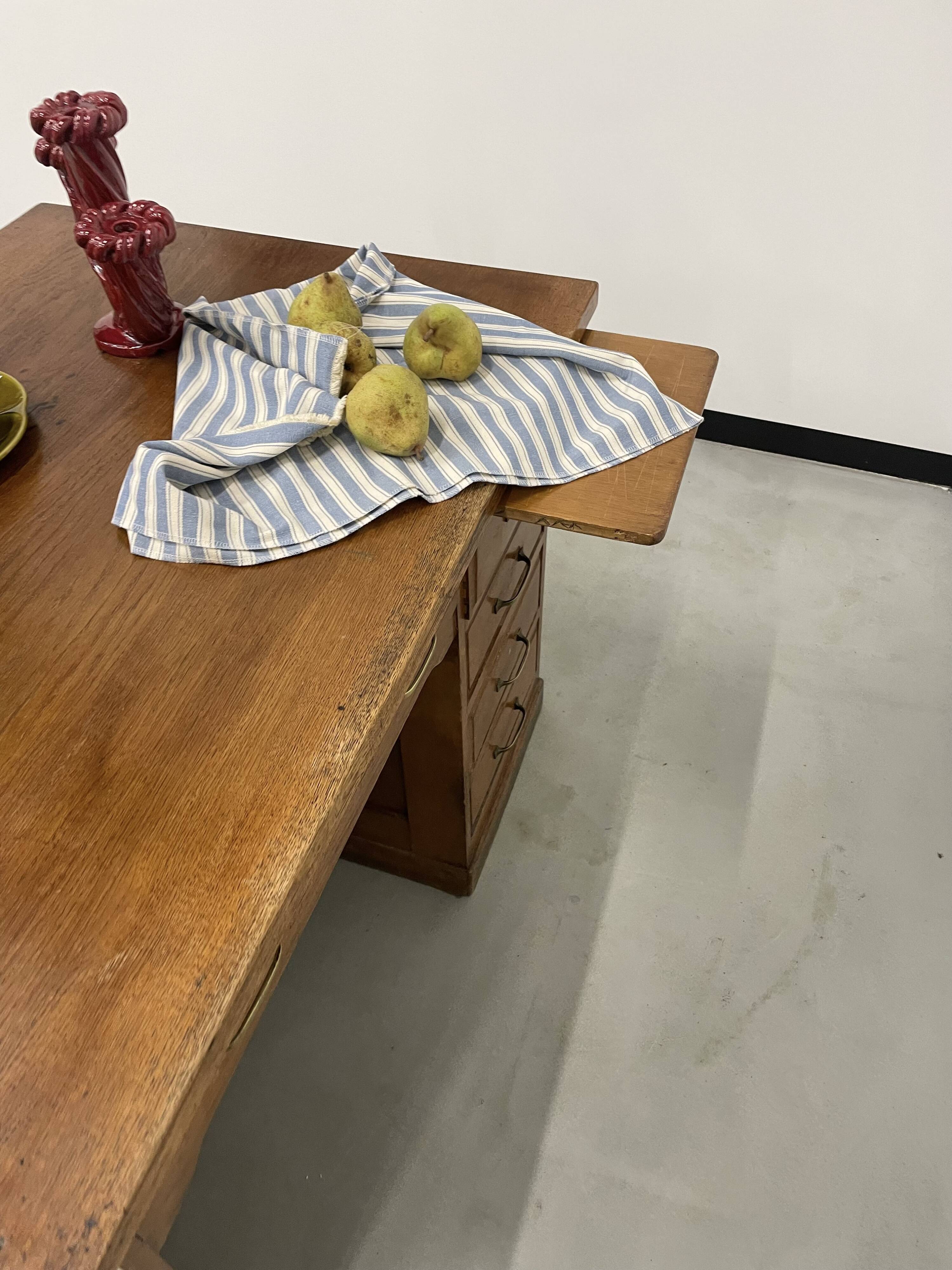 Oak and veneer counter or desk